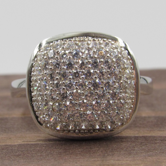 Jewelry - Size 7.75 Sterling Sparkling CZ Diamond Band Ring